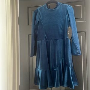 Girls (kids) size 16 dress velvet in teal